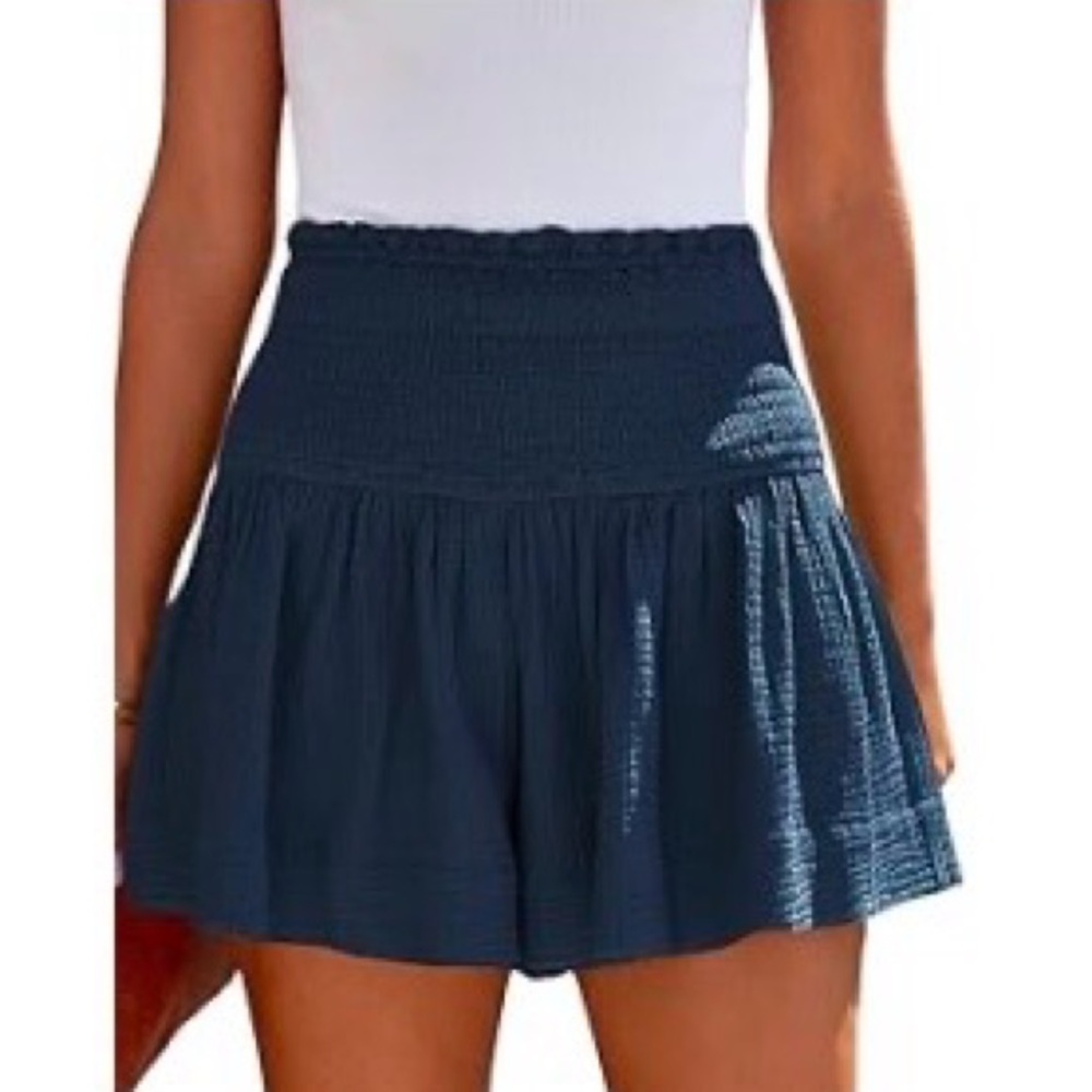 Navy Blue Flouncy Shorts with Built In Shorts size medium